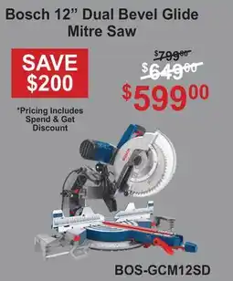 Atlas Tools & Machinery Bosch 12 Dual Bevel Glide Mitre Saw offer
