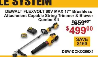Atlas Tools & Machinery DEWALT FLEXVOLT 60V MAX 17 Brushless Attachment Capable String Trimmer & Combo Kit offer
