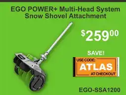 Atlas Tools & Machinery EGO POWER + Multi-Head System Snow Shovel Attachment offer
