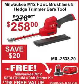 Atlas Tools & Machinery Milwaukee M12 REDLITHIUM 4.0Ah Starter Kit offer