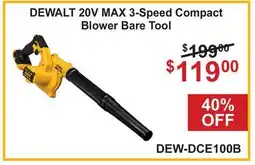 Atlas Tools & Machinery DEWALT 20V MAX 3-Speed Compact Blower offer