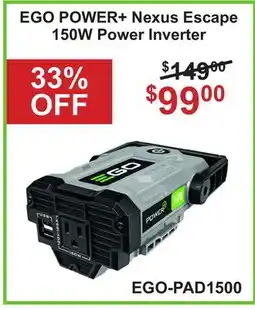 Atlas Tools & Machinery EGO POWER + Nexus Escape 150W Power Inverter offer