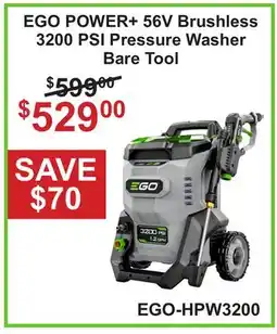 Atlas Tools & Machinery EGO POWER+ 56V Brushless 3200 PSI Pressure Washer Bare Tool offer