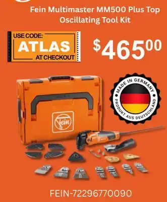 Atlas Tools & Machinery Fein Multimaster MM500 Plus Top Oscillating Tool Kit offer
