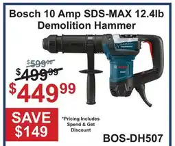 Atlas Tools & Machinery Bosch 10 Amp SDS-MAX 12.4lb Demolition Hammer offer