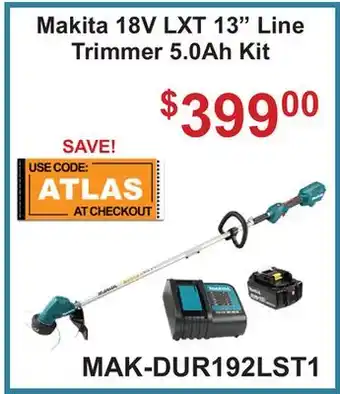 Atlas Tools & Machinery Makita 18V LXT 13 Line Trimmer 5.0Ah Kit offer