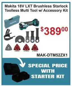 Atlas Tools & Machinery Makita 18V LXT Brushless Starlock Toolless Multi Tool w/Accessory Kit offer
