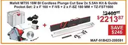 Atlas Tools & Machinery 35 Mafell MT55 18M BI Cordless Plunge Cut Saw offer