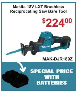 Atlas Tools & Machinery Makita 18V LXT Brushless Reciprocating Saw offer