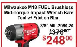 Atlas Tools & Machinery Milwaukee M18 FUEL Brushless Mid-Torque Impact Wrench Bare Tool w/ Friction Ring offer