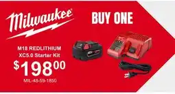 Atlas Tools & Machinery MILWAUKEE M18 REDLITHIUM XC5.0 Starter Kit offer