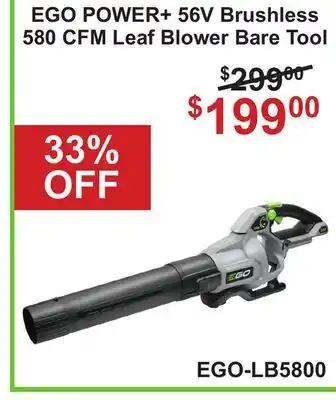 Atlas Tools & Machinery EGO POWER + 56V Brushless 580 CFM Leaf Blower offer