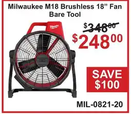 Atlas Tools & Machinery Milwaukee M18 Brushless 18 Fan Tool offer