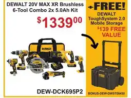 Atlas Tools & Machinery DEWALT 20V MAX XR Brushless 6-Tool Combo 2x 5.0Ah Kit offer