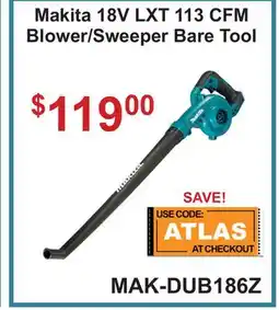 Atlas Tools & Machinery Makita 18V LXT 113 CFM Blower/Sweeper offer