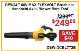 Atlas Tools & Machinery DEWALT 60V MAX FLEXVOLT Brushless Handheld Axial Blower Bare Tool offer