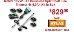 Atlas Tools & Machinery Makita 18Vx2 LXT Brushless Split Shaft Line Trimmer 4x 5.0Ah Kit in Box offer