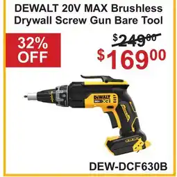Atlas Tools & Machinery DEWALT 20V MAX Brushless Drywall Screw Gun Bare Tool offer