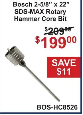 Atlas Tools & Machinery Bosch 2-5/8 x 22 SDS-MAX Rotary Hammer Core Bit offer