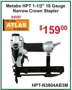 Atlas Tools & Machinery Metabo HPT 1-1/2 18 Gauge Narrow Crown Stapler offer
