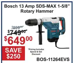 Atlas Tools & Machinery Bosch 13 Amp SDS-MAX 1-5/8 Rotary Hammer offer