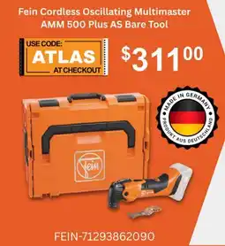 Atlas Tools & Machinery Fein Cordless Oscillating Multimaster AMM 500 Plus AS Bare Tool offer