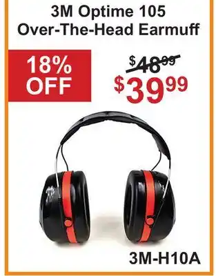Atlas Tools & Machinery 3M-H10A 3M Optime 105 Over-The-Head Earmuff offer