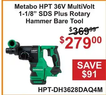 Atlas Tools & Machinery Metabo HPT 36V MultiVolt 1-1/8 SDS Plus Rotary Hammer Bare Tool offer