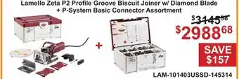 Atlas Tools & Machinery Lamello Zeta P2 Profile Groove Biscuit Joiner w/ Diamond Blade + P-System Basic Connector Assortment offer
