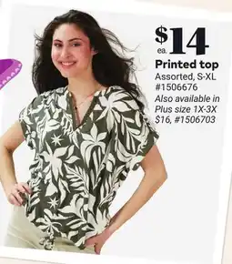 Giant Tiger Printed top offer