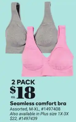 Giant Tiger Seamless comfort bra offer