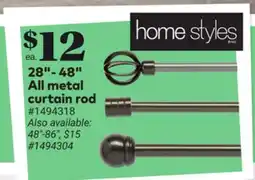 Giant Tiger 28- 48 All metal curtain rod offer