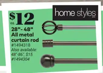 Giant Tiger 28- 48 All metal curtain rod offer