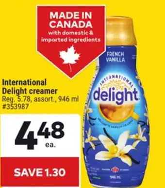 Giant Tiger International Delight creamer offer