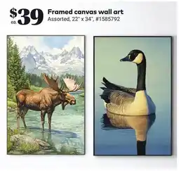Giant Tiger Framed canvas wall art offer