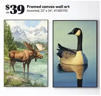 Giant Tiger Framed canvas wall art offer