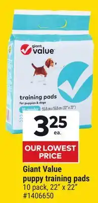 Giant Tiger Giant Value puppy training pads offer