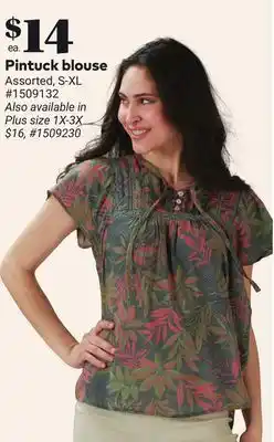 Giant Tiger Pintuck blouse offer