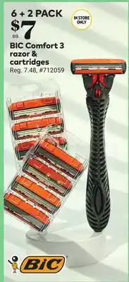 Giant Tiger BIC Comfort 3 razor & cartridges offer
