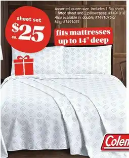 Giant Tiger Coleman Sheet Set offer