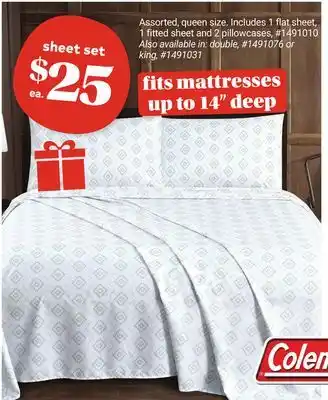 Giant Tiger Coleman Sheet Set offer