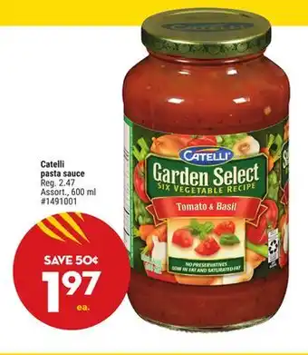 Giant Tiger Catelli pasta sauce offer