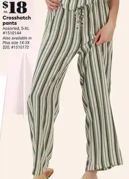 Giant Tiger Crosshatch pants offer