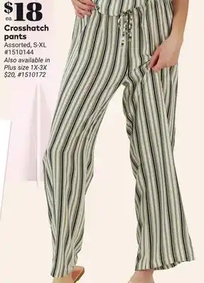 Giant Tiger Crosshatch pants offer