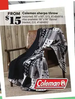 Giant Tiger Coleman sherpa throw offer