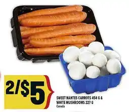 Marché Adonis SWEET MANTES CARROTS 454G & WHITE MUSHROOMS 227 G offer