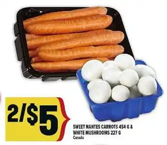 Marché Adonis SWEET MANTES CARROTS 454G & WHITE MUSHROOMS 227 G offer