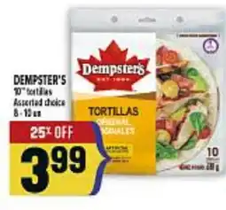 Marché Adonis DEMPSTER'S 10 TORTILLAS offer