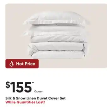 Sleep Country Silk & Snow Linen Duvet Cover Set offer