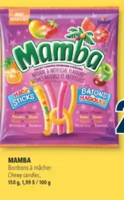 Familiprix Mamba chewy candies magic sticks 150g offer